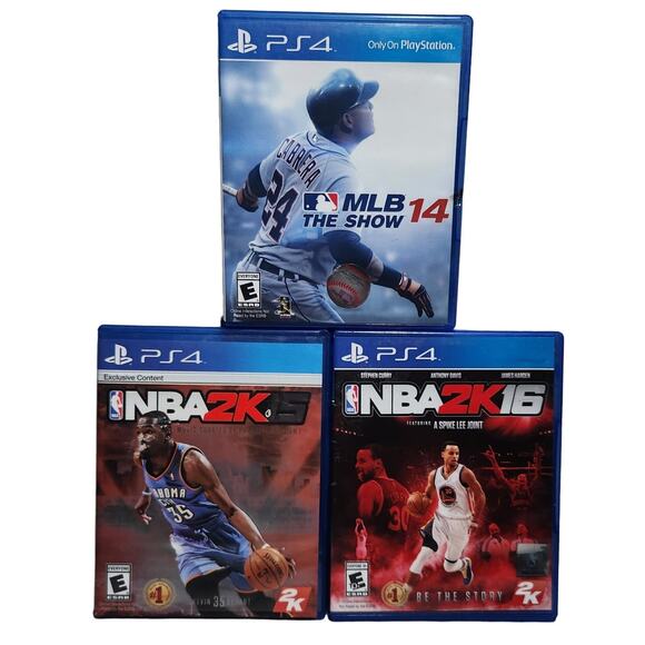 PS4 NBA2K15 And 16 And MLB 14 The Show (PlayStation, 2013-2015) Pre-owned - Picture 1 of 7